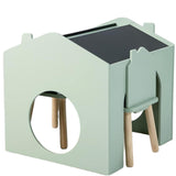 Детска Маса Ginger Home С 2 Столчета - Мултиактивна Къщичка С Черна Дъска, Плот За Рисуване И Четене