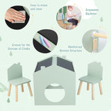 Детска Маса Ginger Home С 2 Столчета - Мултиактивна Къщичка С Черна Дъска, Плот За Рисуване И Четене