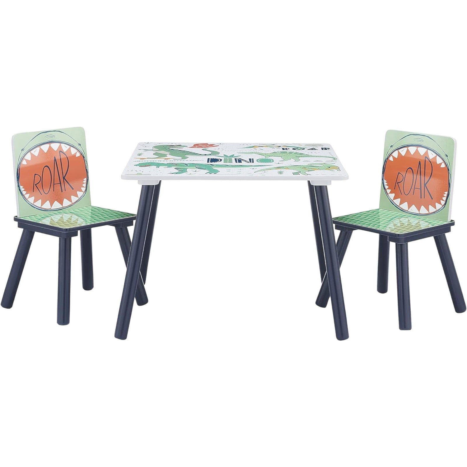 Детска Маса Със Столчета Ginger Home За Рисуване, Игра, Хранене, Дървена, Dinosaur