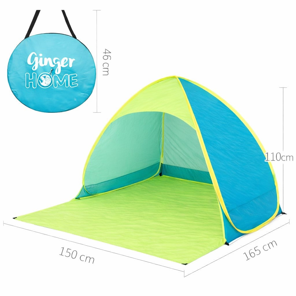 Детска Pop Up Палатка С Uv Защита 50+ Лека, Сгъваема, За Плаж И Градина, 165×150×110 См Ginger Home