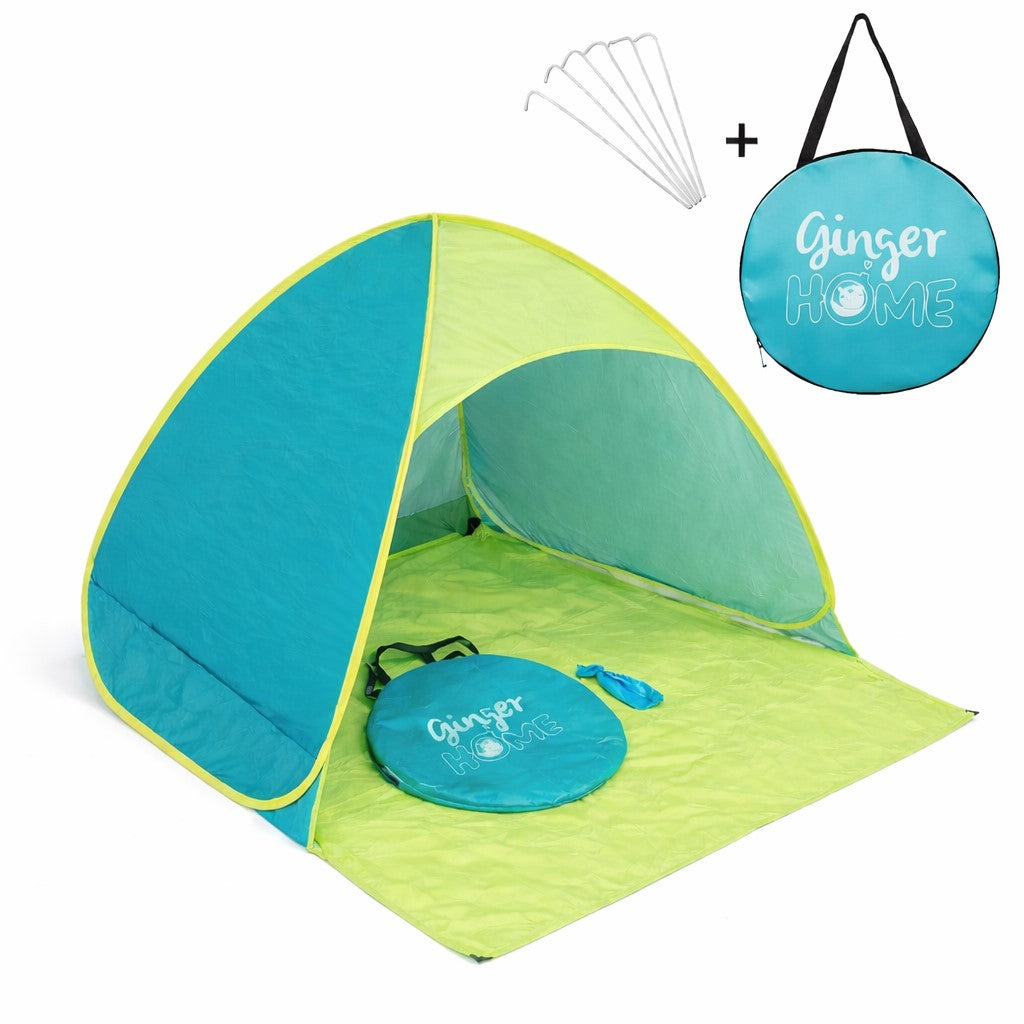 Детска Pop Up Палатка С Uv Защита 50+ Лека, Сгъваема, За Плаж И Градина, 165×150×110 См Ginger Home