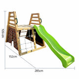 Детска Дървена Пързалка С Катерушка За Двор 285×152×123 См Ginger Home