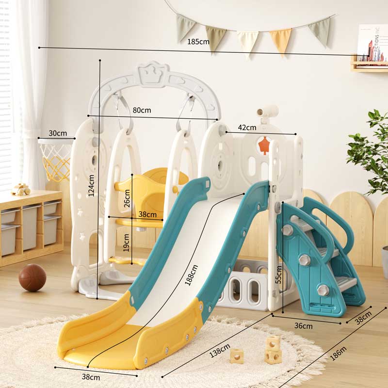 Детска Пързалка С Люлка 5 В 1, Castle Feelkids