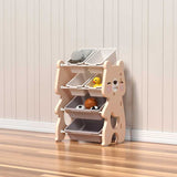 Детска Регулируема Етажерка За Книги И Играчки Розово Мече Feelkids