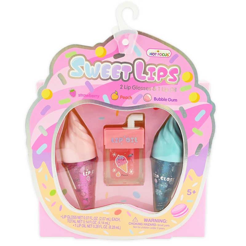 Детски Гланц И Олио За Устни С Форма На Сладолед, 3 Бр.