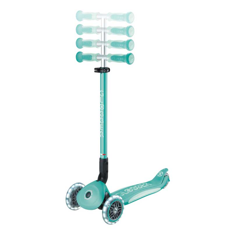 Детска Сгъваема Тротинетка С Родителски Контрол Globber Go Up Deluxe Flash Lights, Ментово Зелена