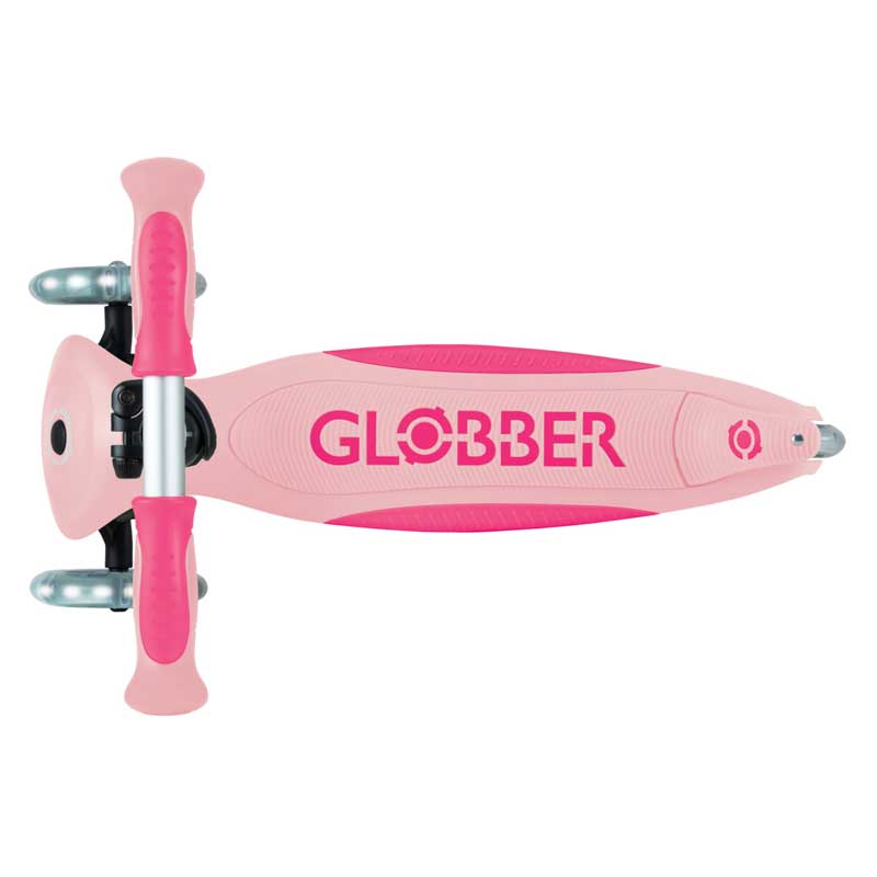 Детска Сгъваема Тротинетка С Родителски Контрол Globber Go Up Deluxe Flash Lights, Розова