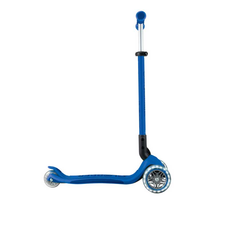 Детска Сгъваема Тротинетка С Родителски Контрол Globber Go Up Deluxe Flash Lights, Тъмно Синя --- BebeMama