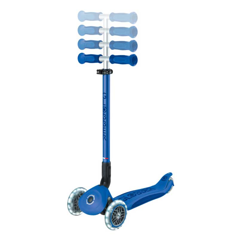 Детска Сгъваема Тротинетка С Родителски Контрол Globber Go Up Deluxe Flash Lights, Тъмно Синя --- BebeMama