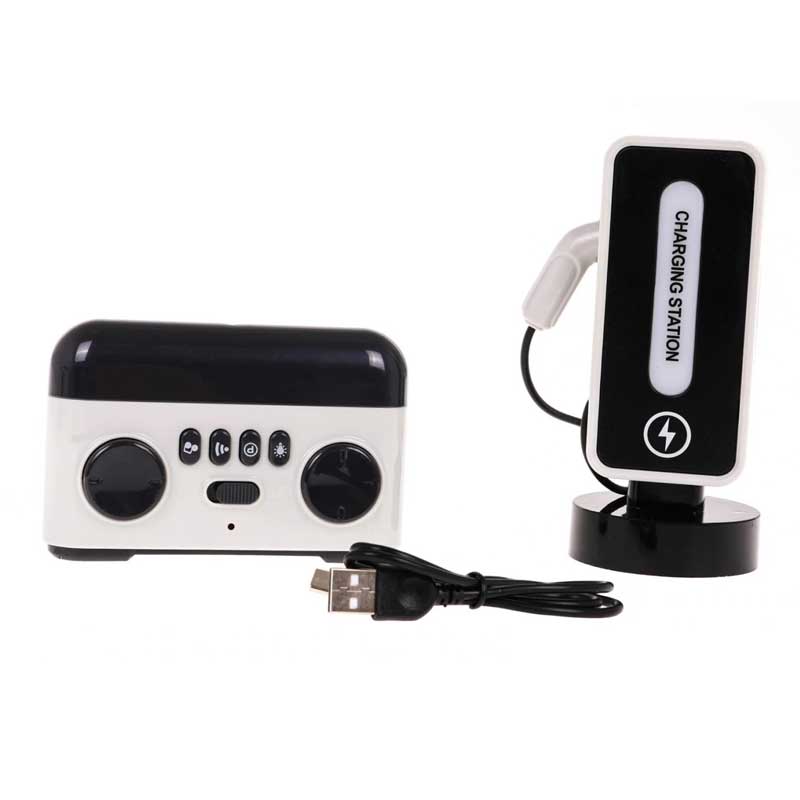 Детска Спортна Електрическа Кола New Energy Със Зарядна Станция, Rc В Бял Цвят Crazon