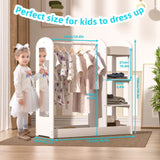 Детска Стойка За Дрехи С Огледало Ginger Home - Отворен Детски Гардероб С Рафтове И Закачалки, Бял, 94X38X100 См