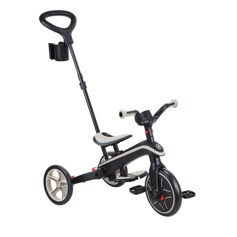 Tricicletă pentru copii 4 în 1 Globber Explorer Trike pliabilă, culoare bej