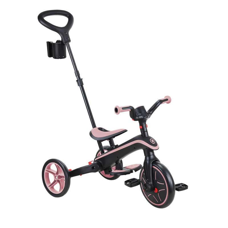 Tricicletă pentru copii 4 în 1 Globber Explorer, pliabilă, culoare roz