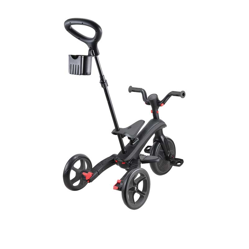 Tricicletă pentru copii 4 în 1 Globber Explorer Trike pliabilă, culoare gri-negru