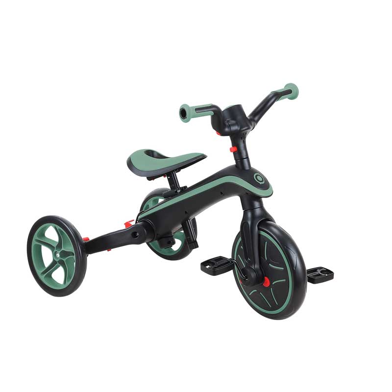Tricicletă pentru copii 4 în 1 Globber Explorer Trike pliabilă, culoare măsliniu