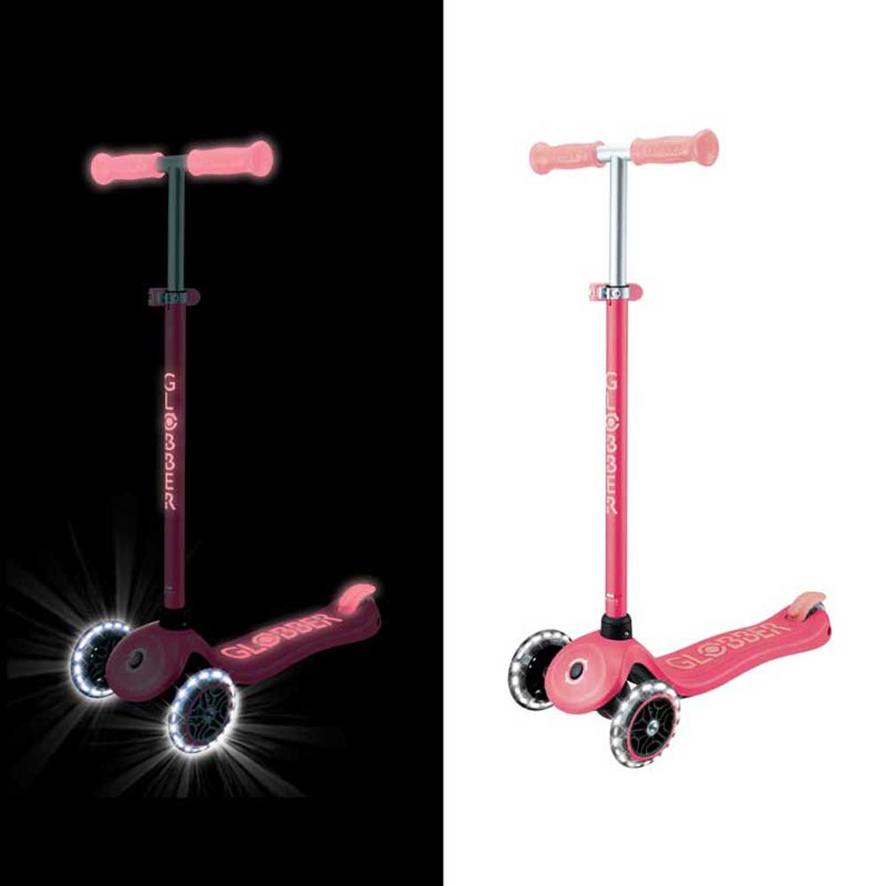 Детска Тротинетка Със Светещи Колела Primo Plus Glow Lights, Корал Globber