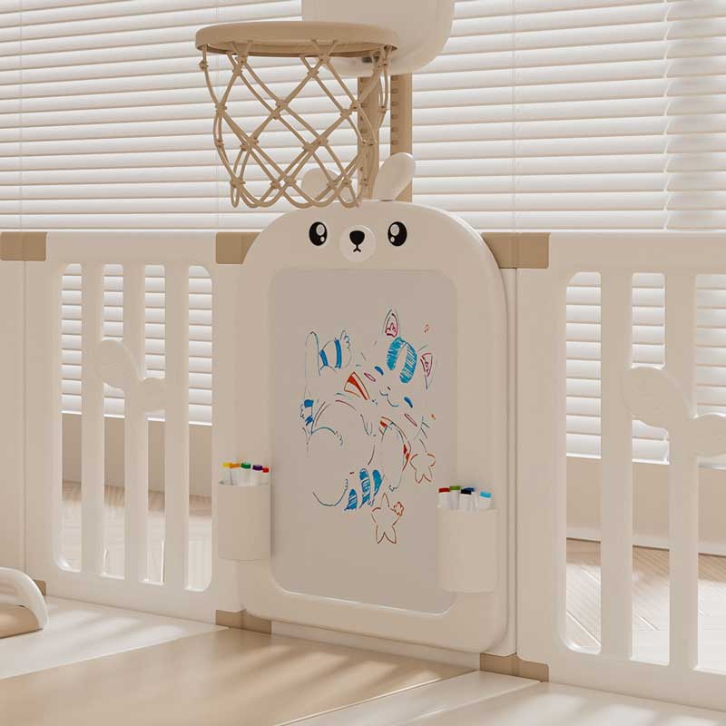 Детска Вътрешна Площадка С Ограда, Люлка И Активни Елементи За Игра Feelkids