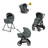 Cărucior 4 în 1 Inglesina Aptica System Quattro Darwin Infant Recline - Verde Smarald / Negru Litio