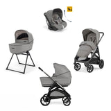 Cărucior 4 în 1 Inglesina Aptica System Quattro Darwin Infant Recline - Gri Platină / Negru Litiu