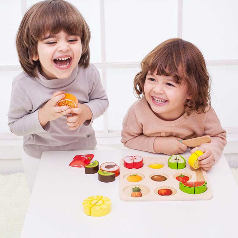 Детски Дървен 3D Пъзел - Рязане На Плодове --- BebeMama