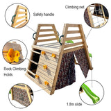Детска Дървена Пързалка С Катерушка За Двор 285×152×123 См Ginger Home