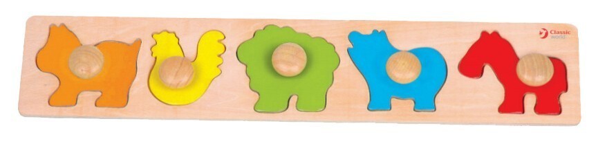 Детски дървен пъзел с животни - Пъзели - Classic World - BebeMama