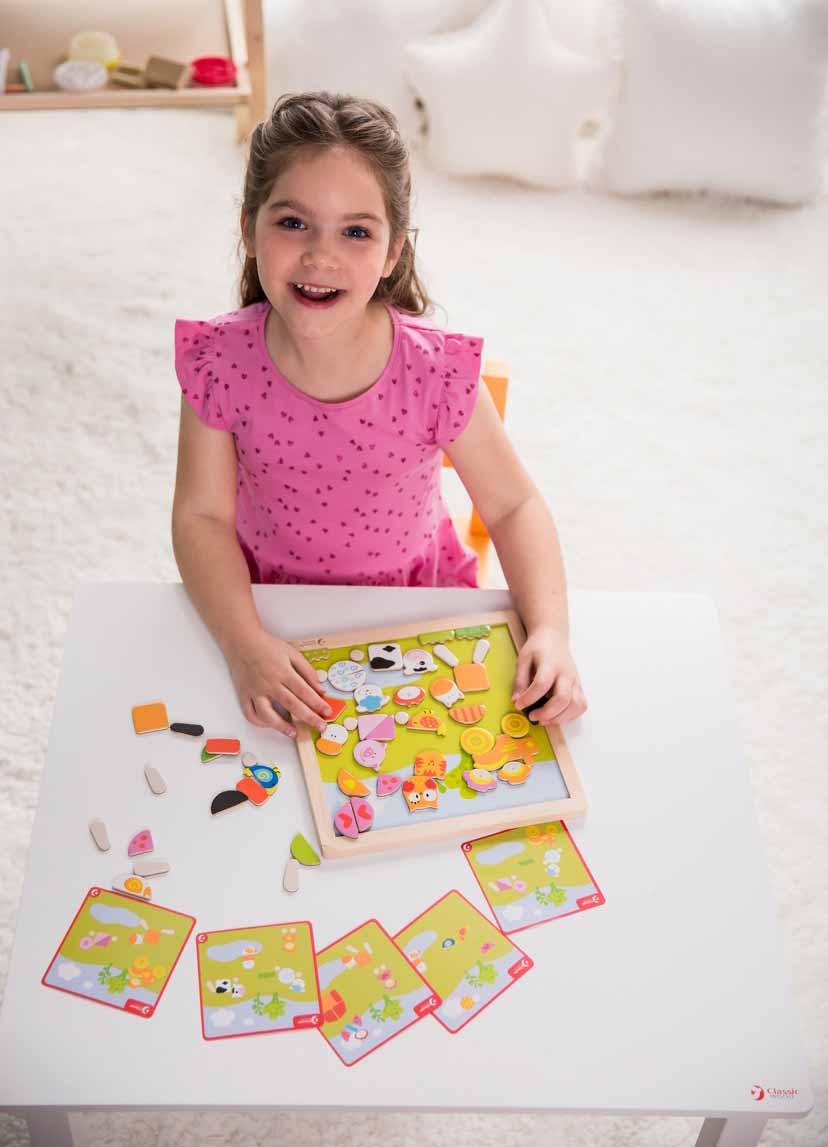 Детски дървен пъзел с магнитни фигури - Ферма --- BebeMama