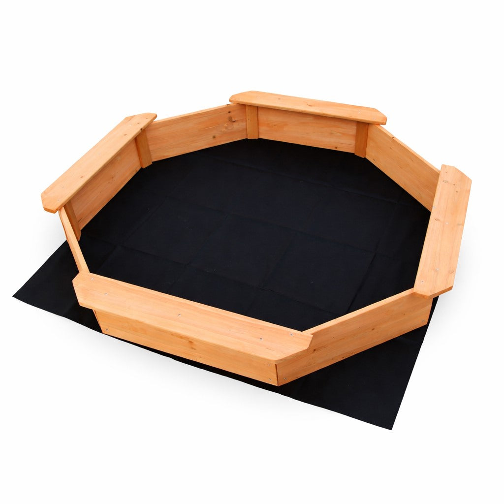 Детски Дървен Пясъчник 8 Странен Модел С 4 Седалки, 134.5×134.5 См Ginger Home