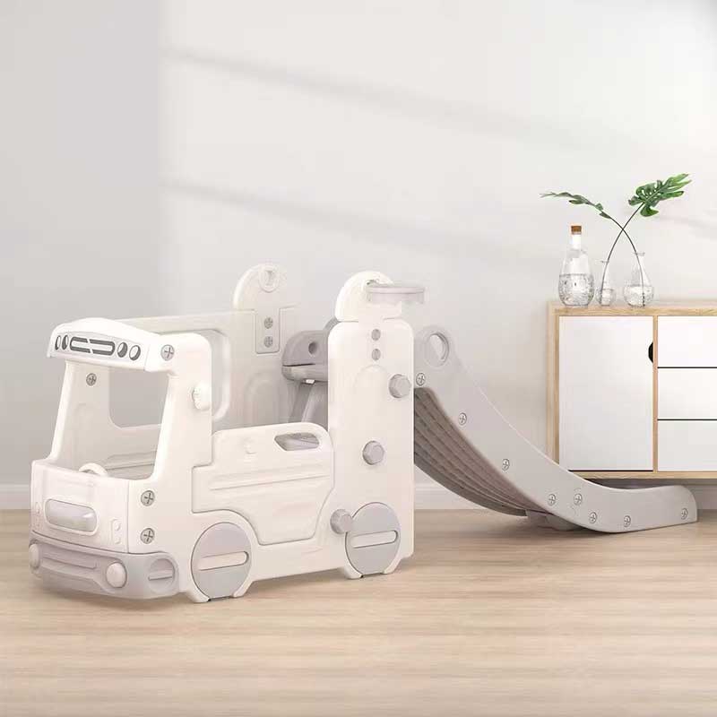 Детски Игрален Модул Автобус С Пързалка Сив Feelkids