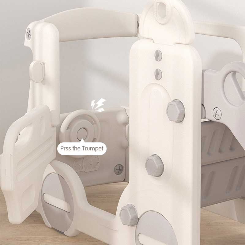 Детски Игрален Модул Автобус С Пързалка Сив Feelkids