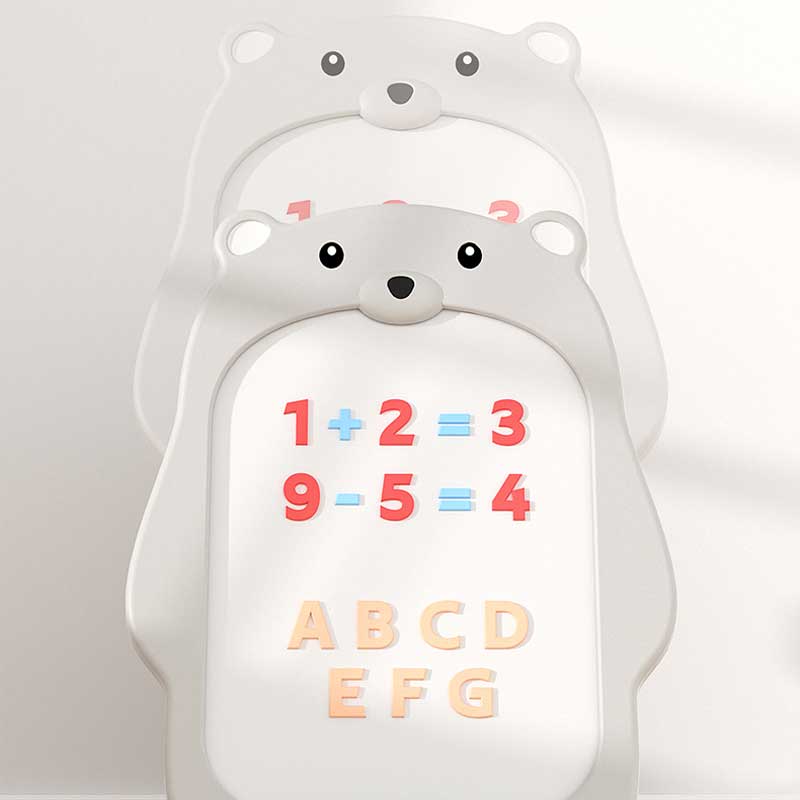 Детски Комплект От Дъска За Рисуване 2 В 1 И Стол, Сиво Мече Feelkids