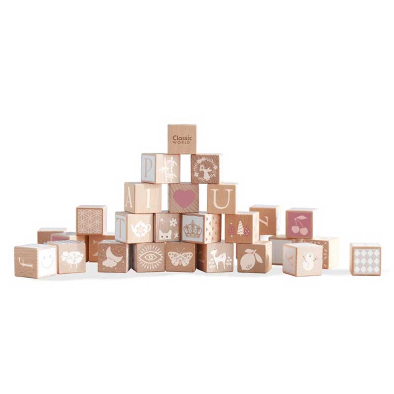 Детски Конструктор От Дървени Блокчета С Различни Символи - Дървени Играчки - Classic World - BebeMama