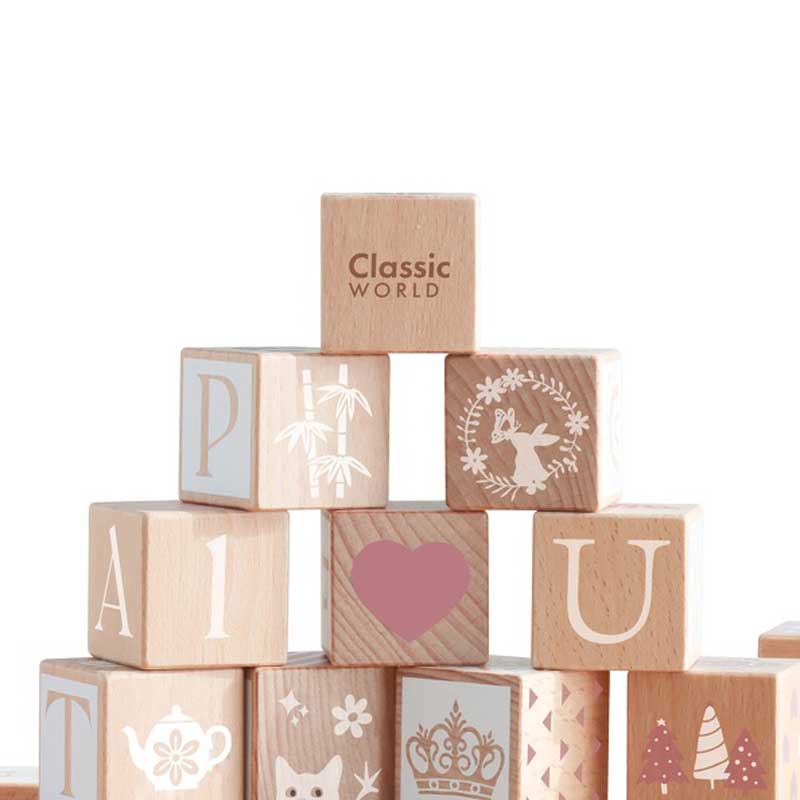 Детски Конструктор От Дървени Блокчета С Различни Символи --- BebeMama
