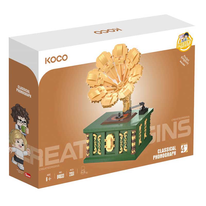 Детски Конструктор Ретро Грамофон 2351 Части Koco Bricks