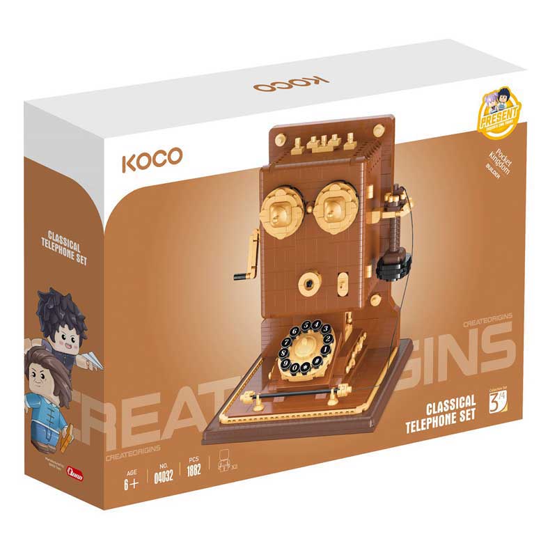 Детски Конструктор Ретро Телефон 1882 Части Koco Bricks