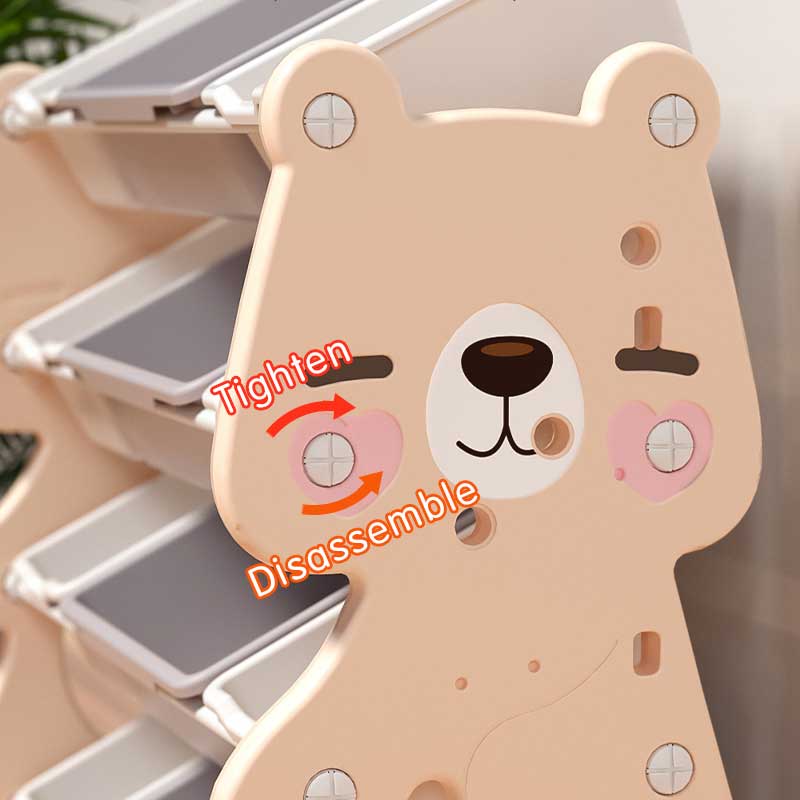 Детски Органайзер Синьо Мече За Играчки На 4 Нива И 12 Подвижни Кутии Feelkids
