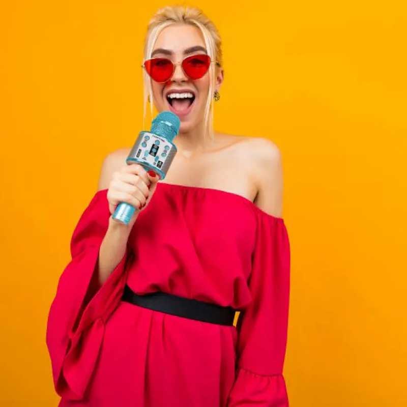 Microfon karaoke pentru copii - Albastru