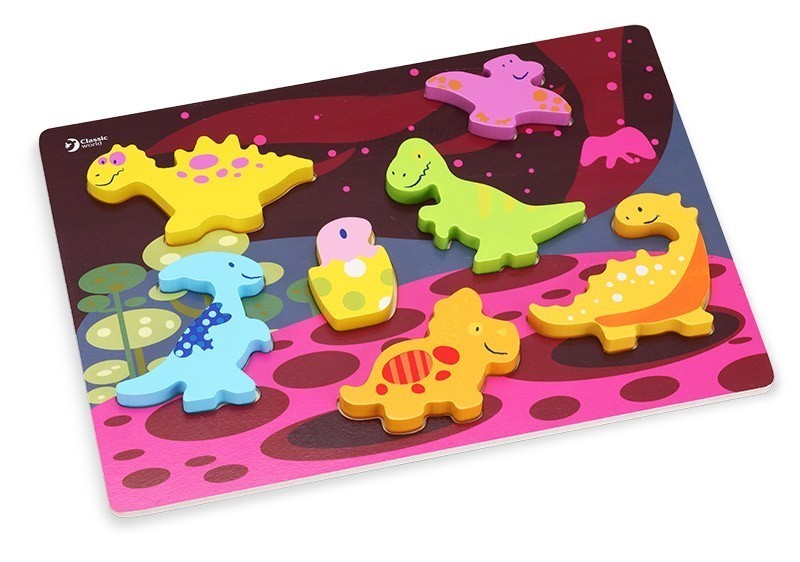 Детски пъзел от дърво с динозаври --- BebeMama