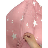 Детски Пуф Кресло Little Stars, 100% Памук, Розов Барбарон Със Звезди, 55x44x55 См Ginger Home