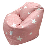 Детски Пуф Кресло Little Stars, 100% Памук, Розов Барбарон Със Звезди, 55x44x55 См Ginger Home