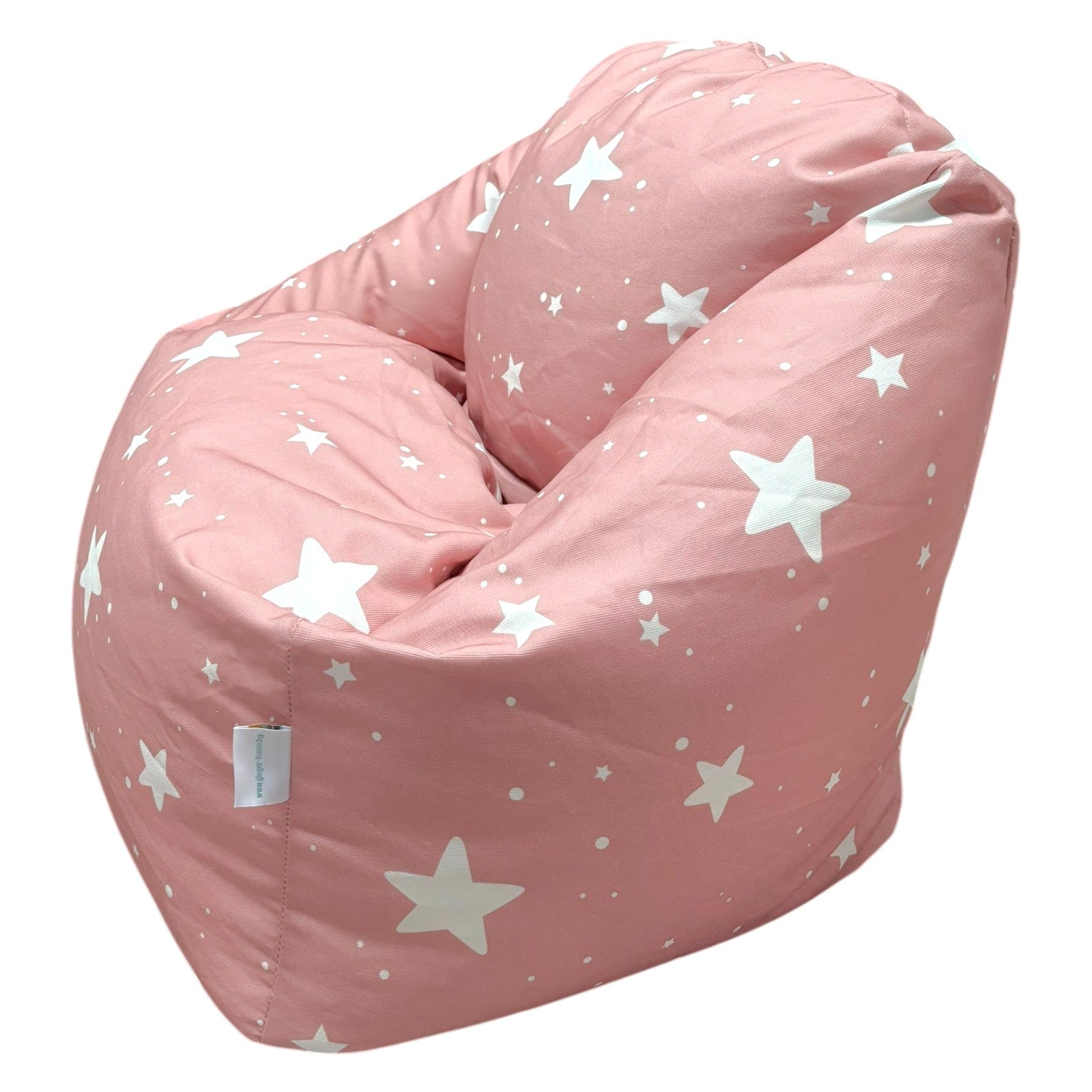 Детски Пуф Кресло Little Stars, 100% Памук, Розов Барбарон Със Звезди, 55x44x55 См Ginger Home