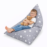Детски Пуф Лежанка Little Stars, 100% Памук, Сив Барбарон Със Звезди, 127x81x76 См Ginger Home
