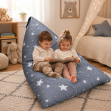 Детски Пуф Лежанка Little Stars, 100% Памук, Сив Барбарон Със Звезди, 127x81x76 См Ginger Home