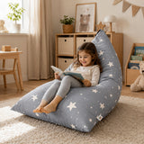 Детски Пуф Лежанка Little Stars, 100% Памук, Сив Барбарон Със Звезди, 127x81x76 См Ginger Home