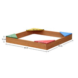 Детски Дървен Пясъчник С 4 Седалки 90x90 См, За Двор И Градина Ginger Home