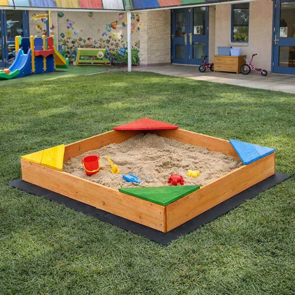 Детски Дървен Пясъчник С 4 Седалки 90x90 См, За Двор И Градина Ginger Home