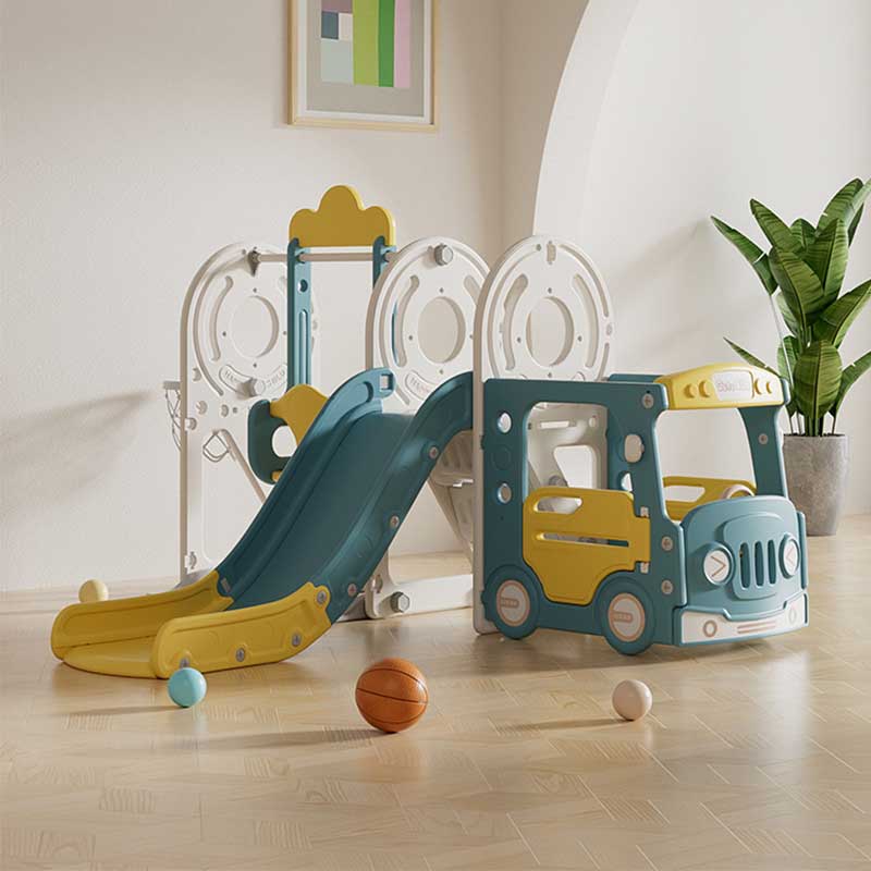 Детски Център За Игра 4 В 1, Автобус В Син И Жълт Цвят Feelkids