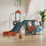 Детски Център За Игра 4 В 1, Автобус В Син И Оранжев Цвят Feelkids