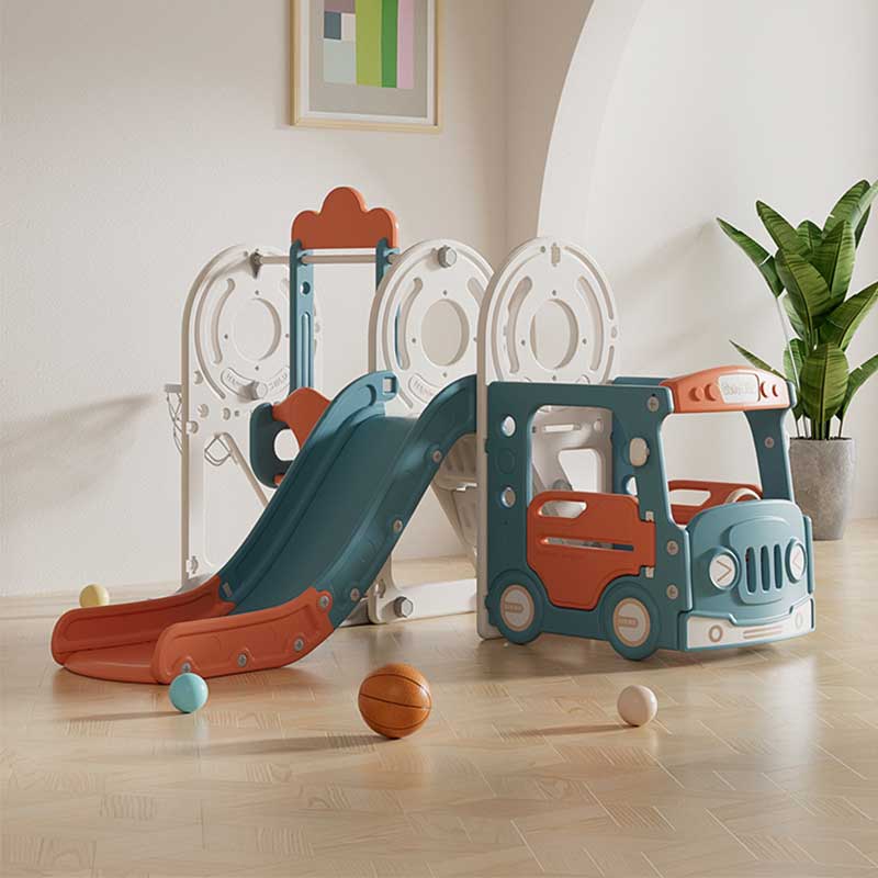 Детски Център За Игра 4 В 1, Автобус В Син И Оранжев Цвят Feelkids