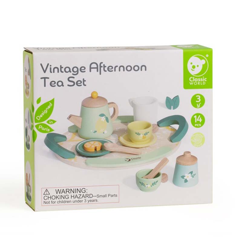 Детски Винтидж Сервиз От Дърво За Следобеден Чай --- BebeMama
